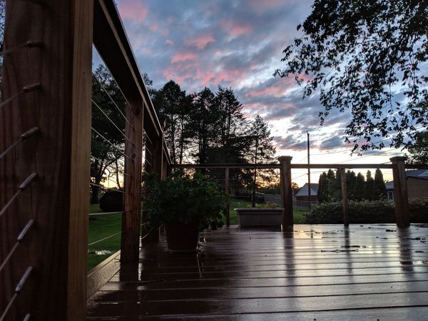 Sunset in Newark, DE . Deck Restoration and Exterior Painting.