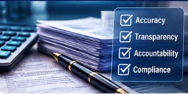 Checklist emphasizing accuracy, transparency, accountability, and compliance.