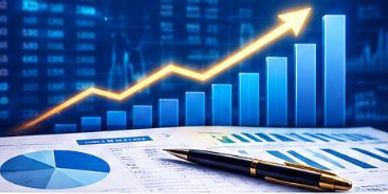 Chart showing upward financial growth.