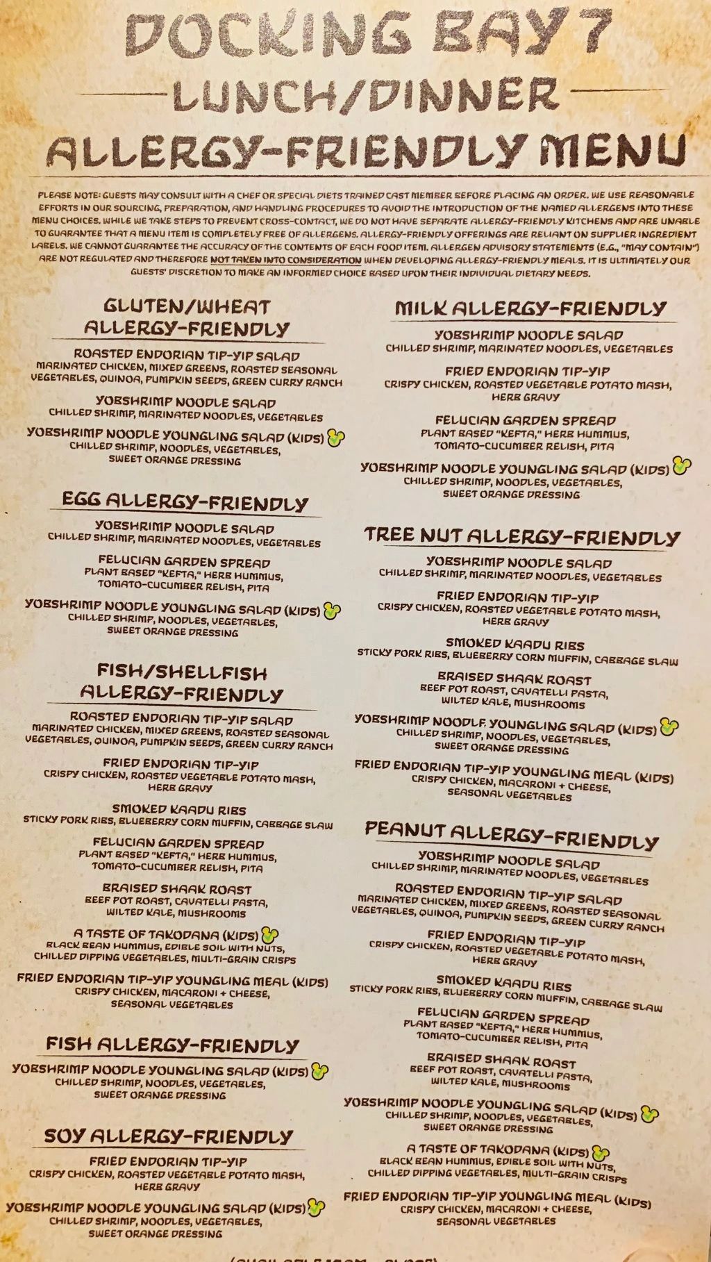 Star Wars Galaxy Edge The Ultimate Food Allergy Guide