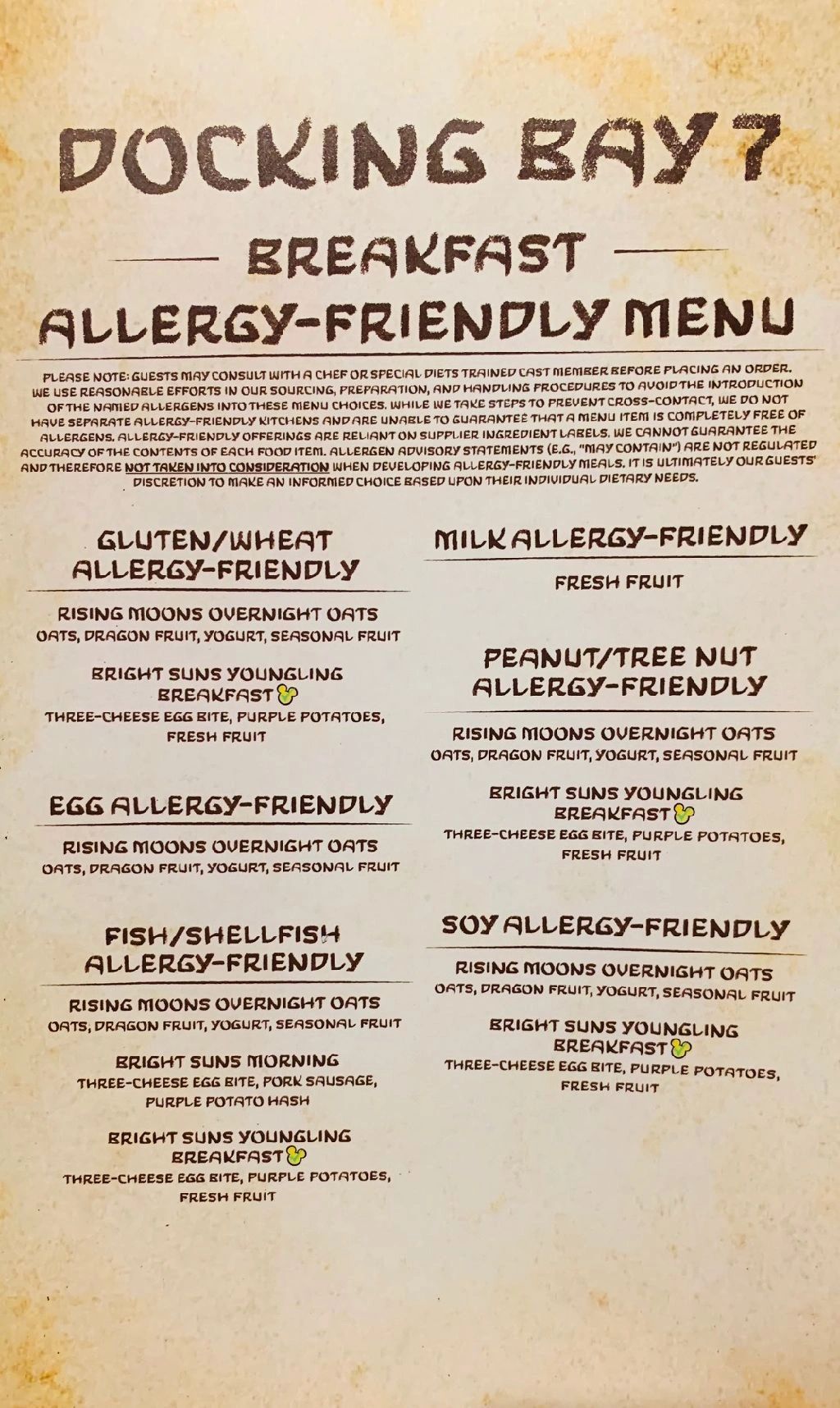 Star Wars Galaxy Edge The Ultimate Food Allergy Guide