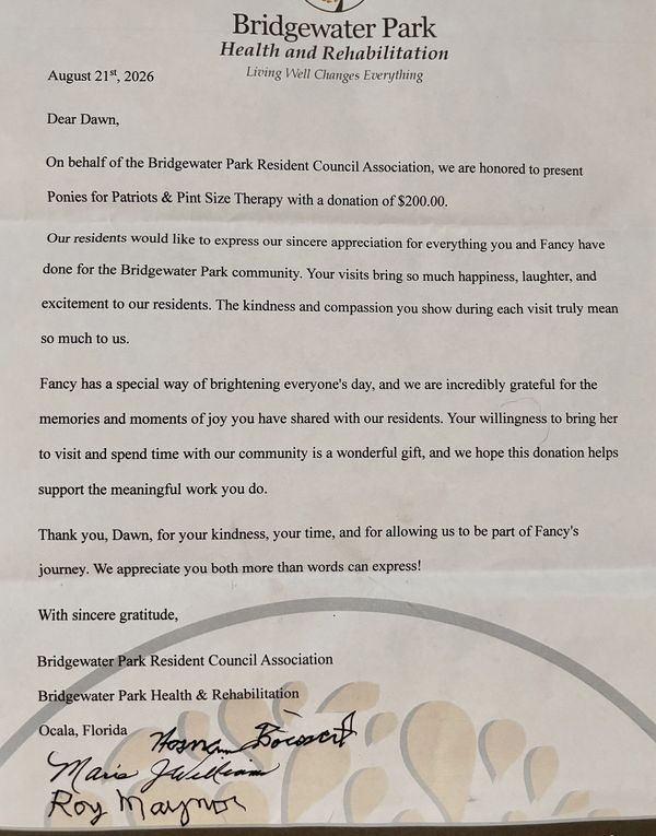 Fancy would like to thank the Amazing Resident for their very Generous Donation,