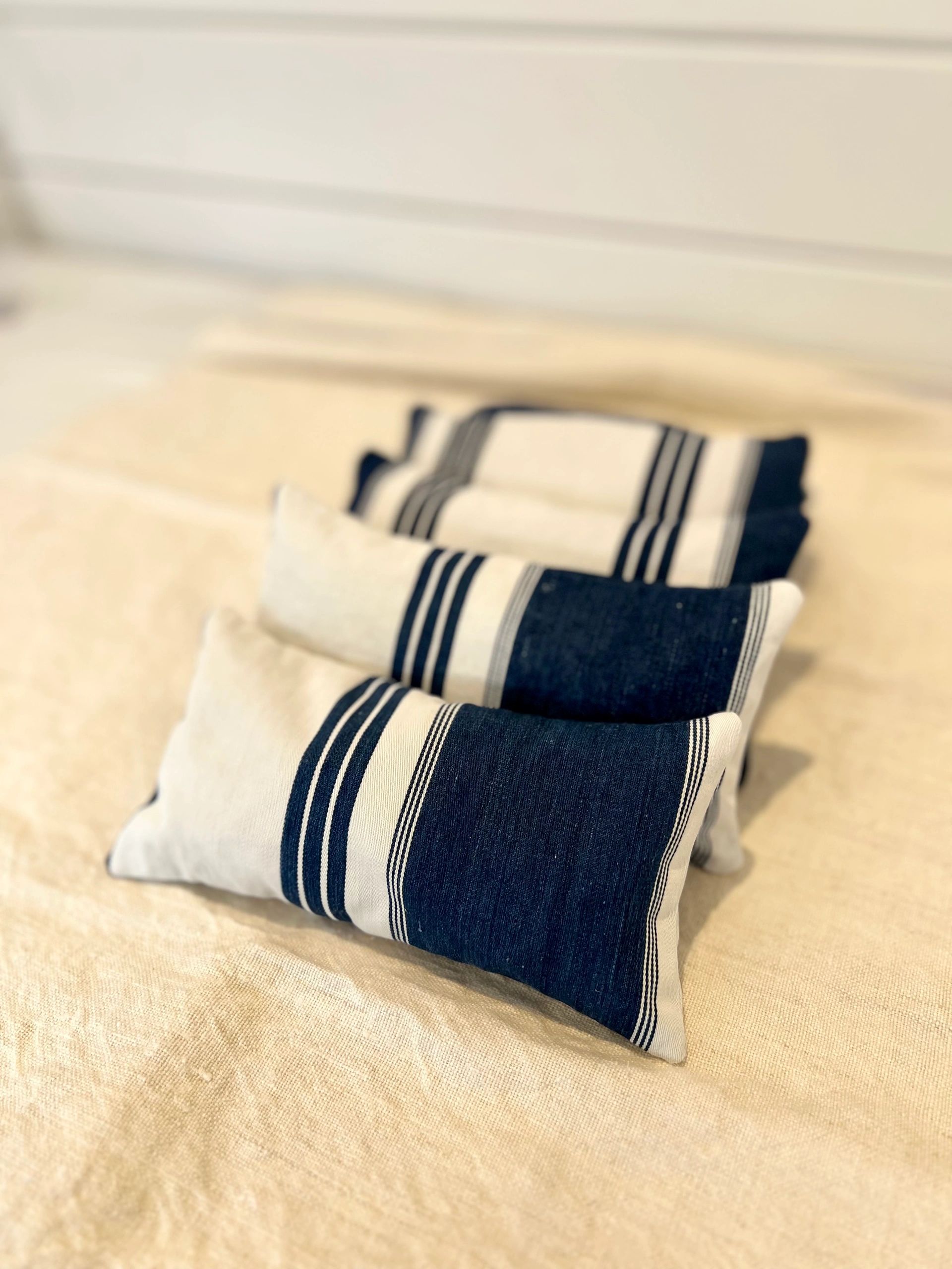 Vintage French Ticking Lavender Pillows
