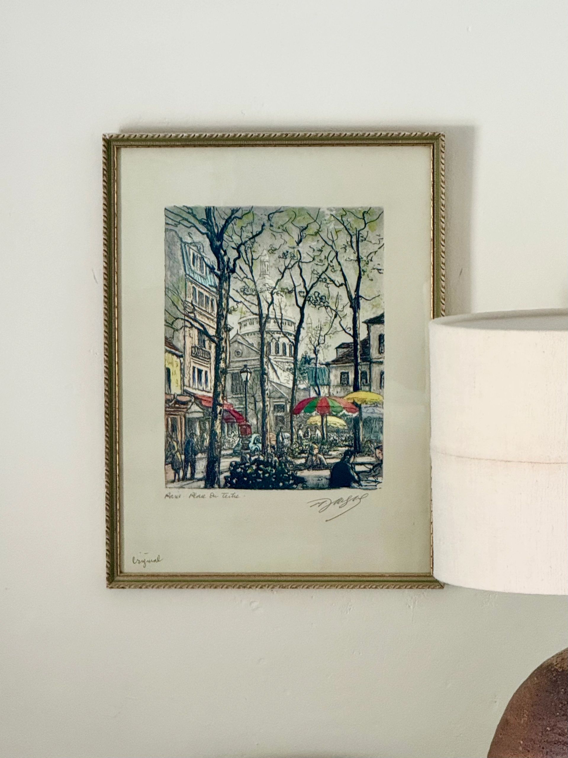 French Hand Coloured Lithograph