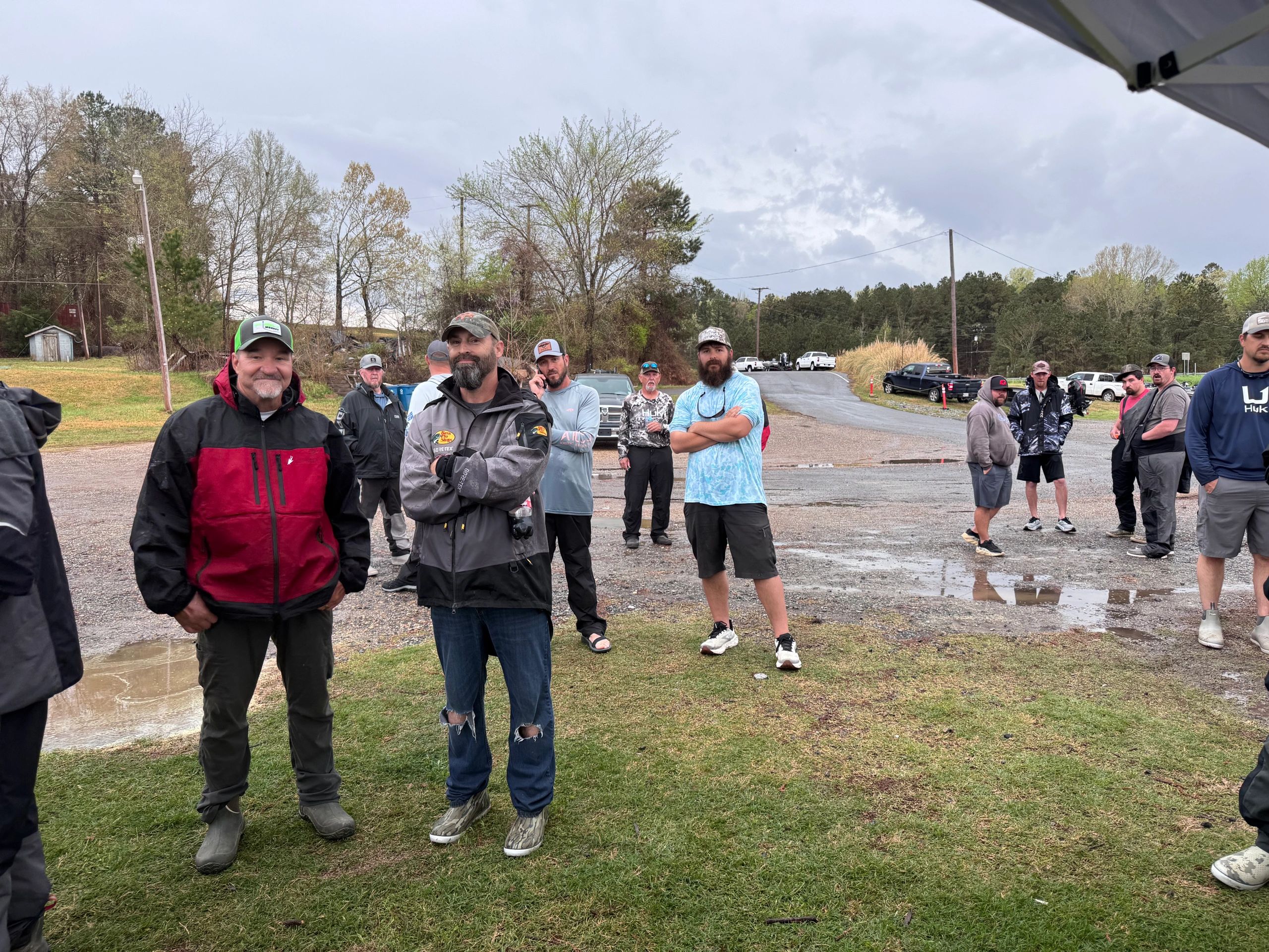 The Teams standing around at the Bistineau Launch ramp while we give away the Prize Money.