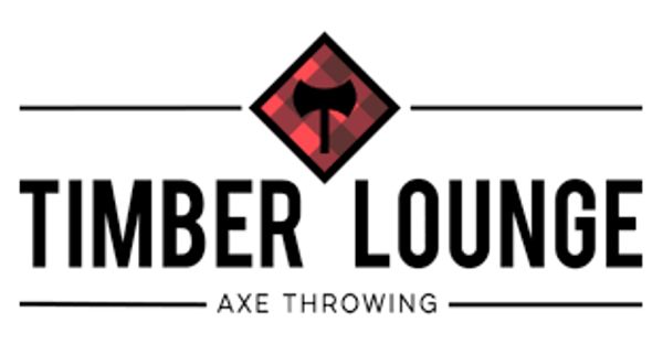 Timber Lounge axe throwing logo with an axe symbol.