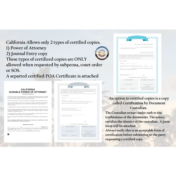 Image samples - Power of Attorney and Certification by document custodian