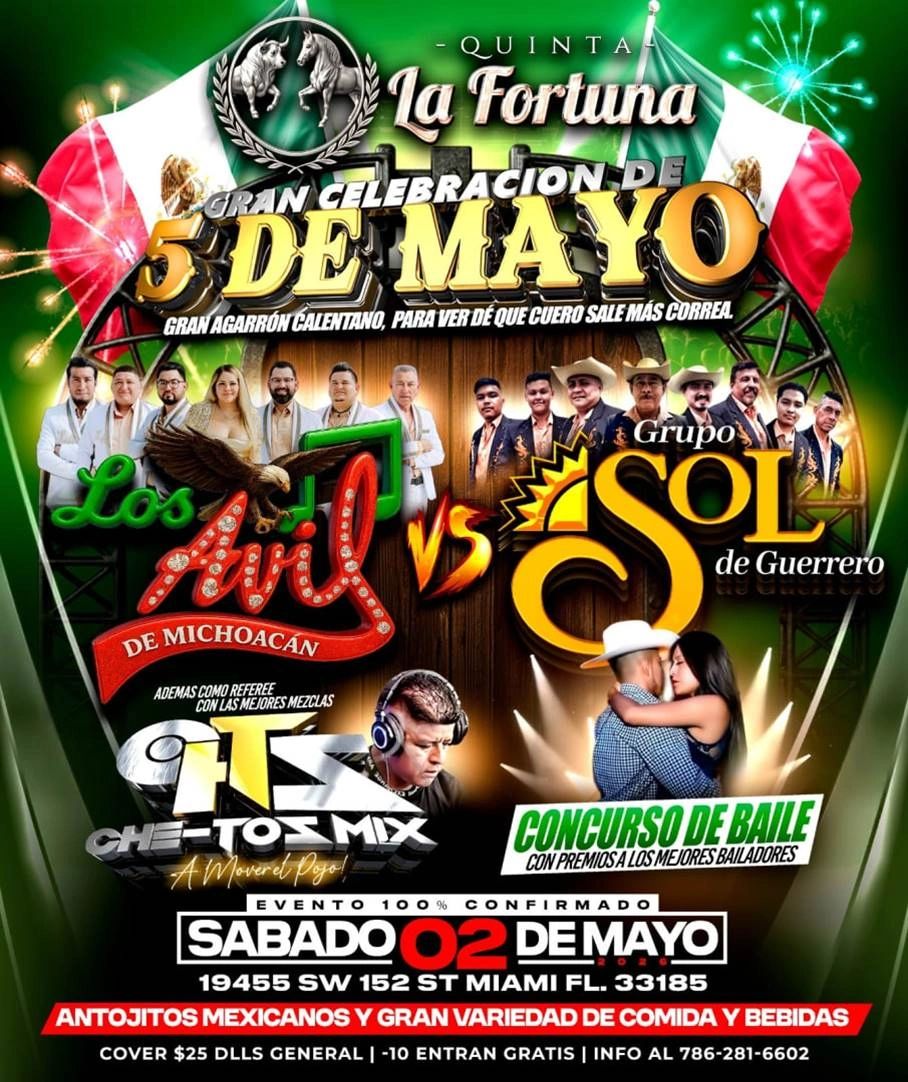Gran celebración del 5 de mayo con música y baile en Miami.