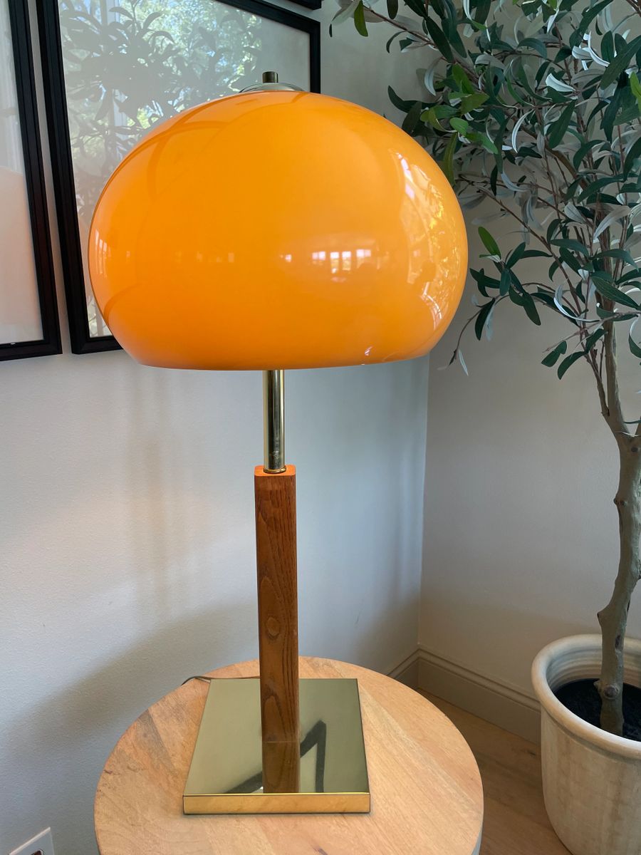 Vintage Harvey Guzzini Style Mushroom Table Lamp