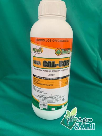 Botella de fertilizante líquido CAL-BOR para plantas.