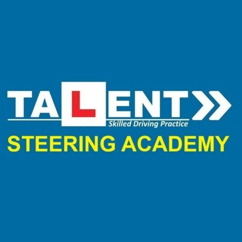 Logo for Talent Steering Academy focusing on skilled driving practice.