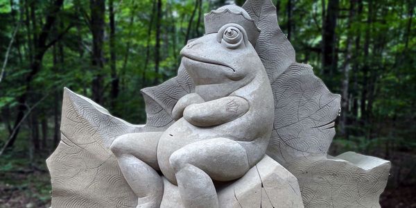 frog sand sculpture forest new hampshire