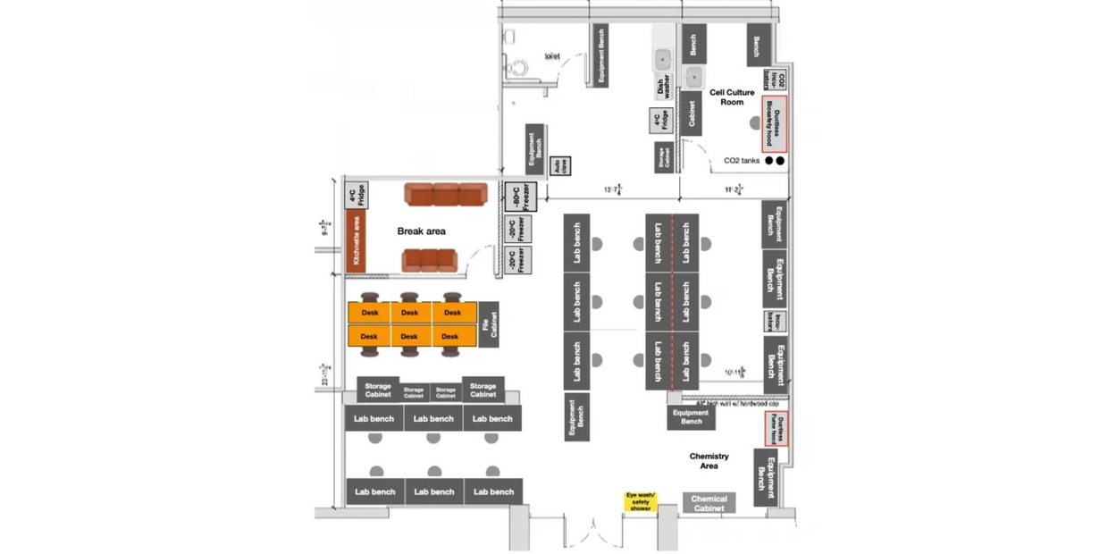 Belay Bioscience Labs Floor Plan