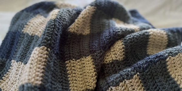 Handmade gingham crochet blanket, Haus of Micke