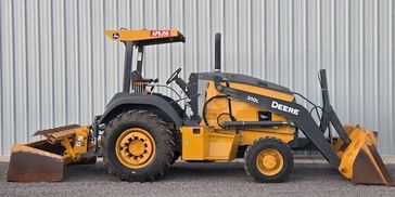 John Deere 210 skiploader, tractor, grading work, skip loaders, tractors, excavators, backhoe