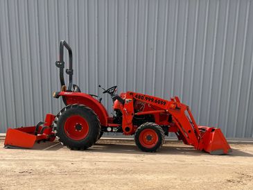 Tractors with box gannons, rippers, auger, fork attachments, skid steers, trenchers, water wagon