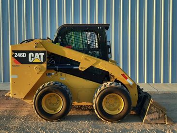 CAT skid steer, bobcat, tractors, telehandlers, scissor lifts, trailers, trenchers, excavator, forks