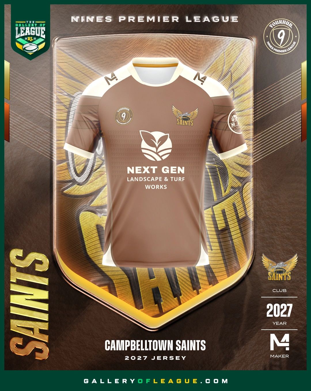 Campbelltown Saints 2027 jersey for Nines Premier League.