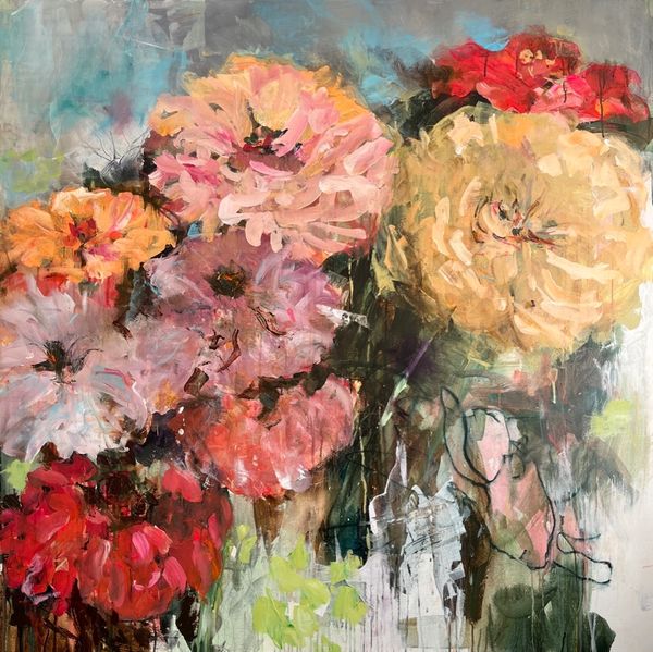 Expressive florals. Zinnias on display