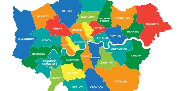 Map of London showing all areas covered by our services at London Essex flooring 