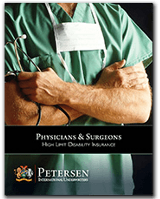 Physician and Surgeon High Limit Disability Brochure from Petersen International Underwriters