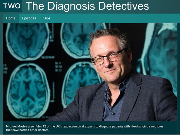 Medical expert with brain scans background.