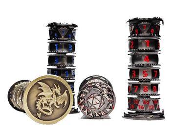 Metallic dice tower