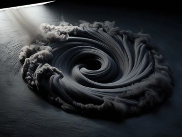 Picture of smoke swirling in a circle.