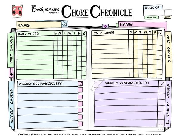 The Boogieman's Weekly Chore Chronicle in Colour
