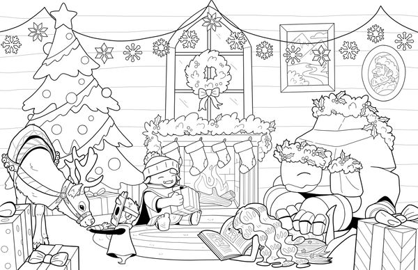 Christmas Colouring Sheet of The You Inside You Characters