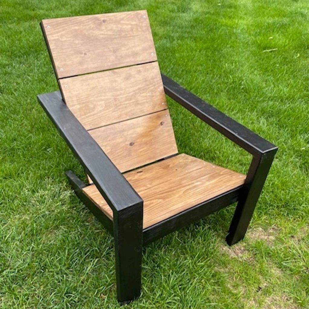 Modern Adirondack Chair with a horizontal seat back.