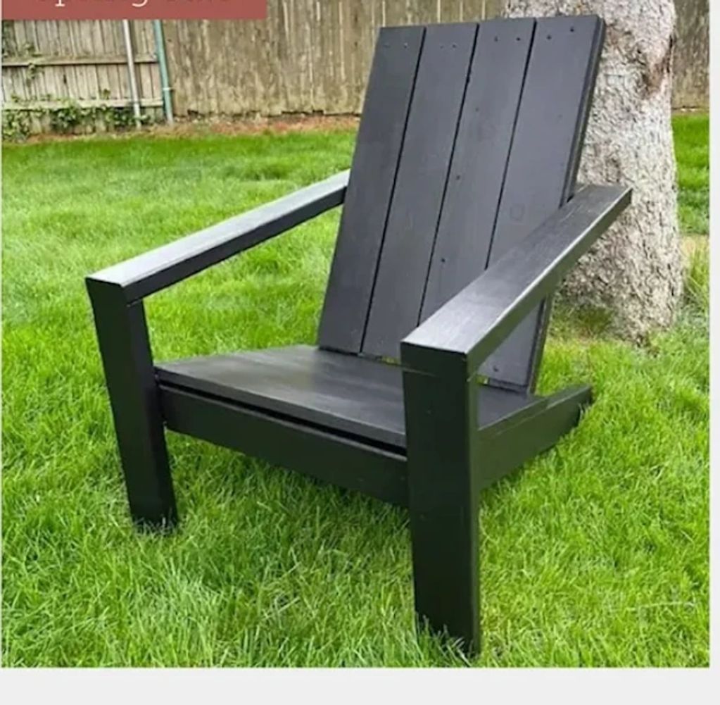 Modern Adirondack Chairs with a vertical seat back.