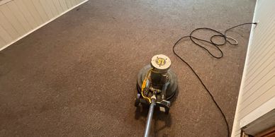 Carpet cleaning machine on a carpet.