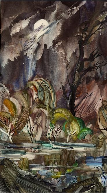 lake, moon, night, ukraine