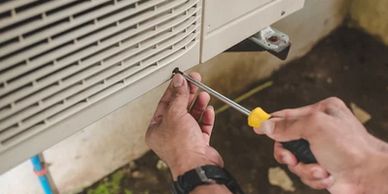 Technician replacing the air vent