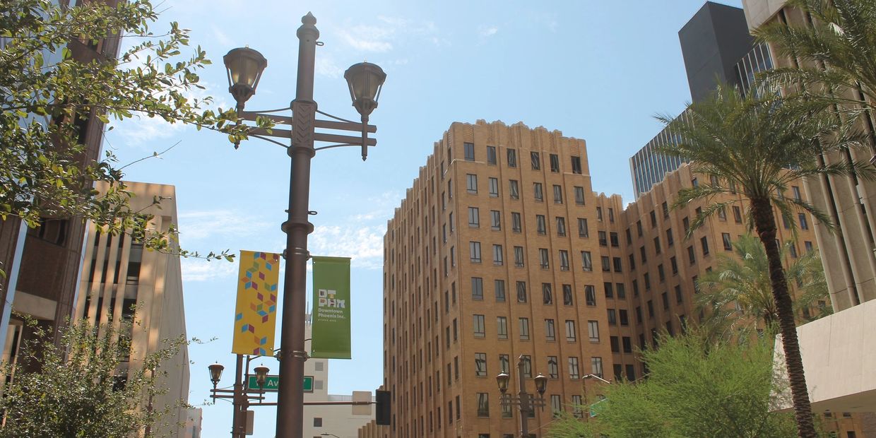 Downtown Phoenix Arizona on a sunny day.