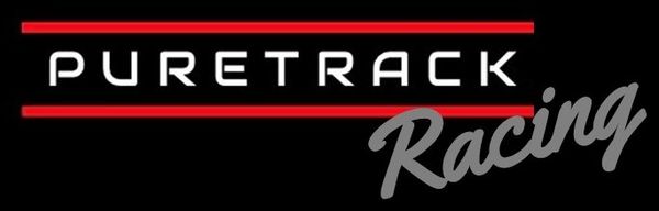 Puretrack Racing logo with red lines and stylized text on black.