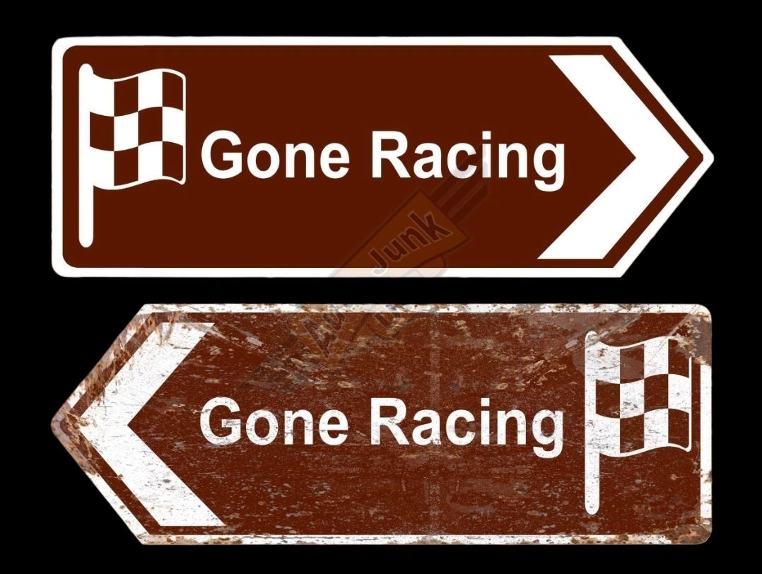 Go Go Go Racing Sign Metal Track Sign - Gone Racing