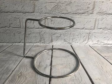 2-tier silver c-shape cake stand