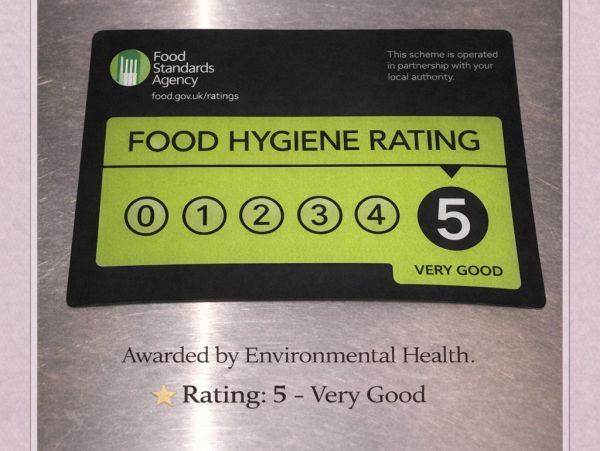 Food hygiene rating of 5 - Very Good awarded.