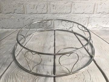 Chrome heart-shaped cake stand