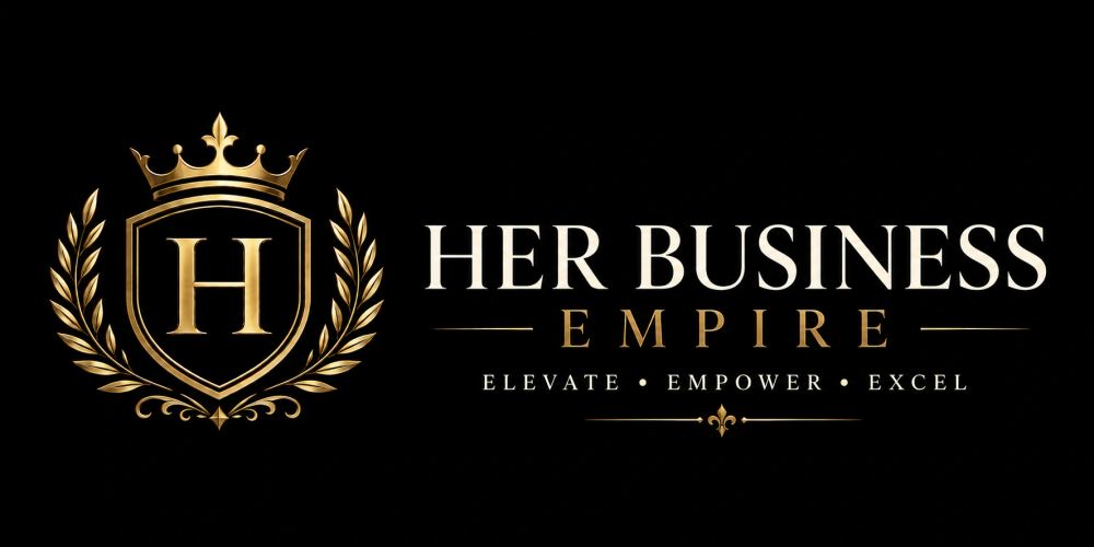 Luxury gold logo for Her Business Empire.