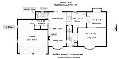Two Dimensional black and white Floorplan for use in Real Estate Photography by FlyBri Visuals