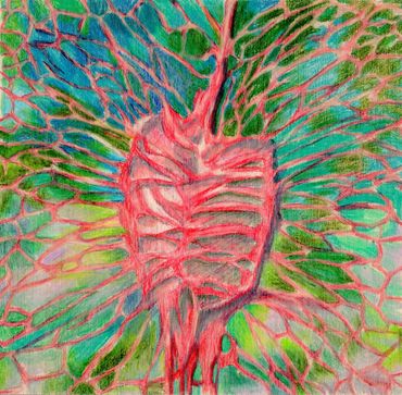 seedling skeleton
8.5 x 8
colored pencil on wood panel