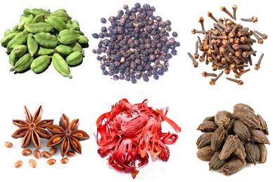 Green Cardamom, Black Pepper, Clove, Star Anise, Mace, Black Cardamom,