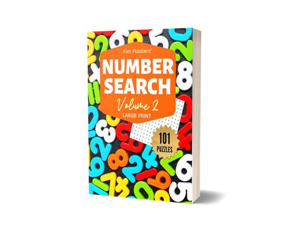 Number Search by Fun Puzzlers Volume Two featuring one hundred and one puzzles.
