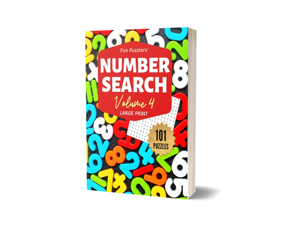 Number Search by Fun Puzzlers Volume Four featuring one hundred and one puzzles.