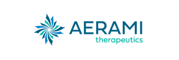 Logo of Aerami Therapeutics with a stylized blue-green flower design.