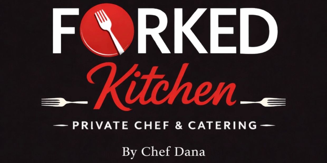 Logo for Forked Kitchen, a private chef and catering service by Chef Dana.