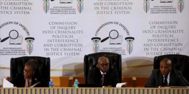 Judges at a Commission of Inquiry session on criminal justice corruption.